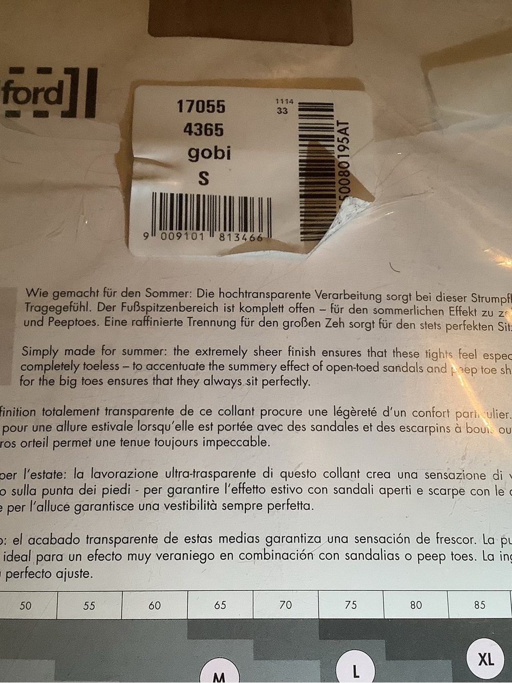 Wolford luxe 9 toeless tights, color gobi, size: S - Picture 8 of 10